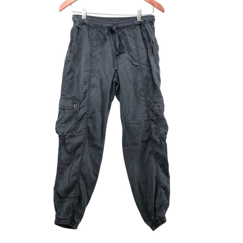 Bella Dahl Cargo Jogger Pants‎ Womens S Charcoal Black Tencel Lyocell B3714-654